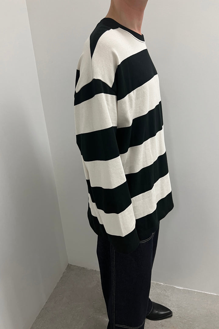 OVERSIZED STRIPED TOP in Ivory — alternate angle