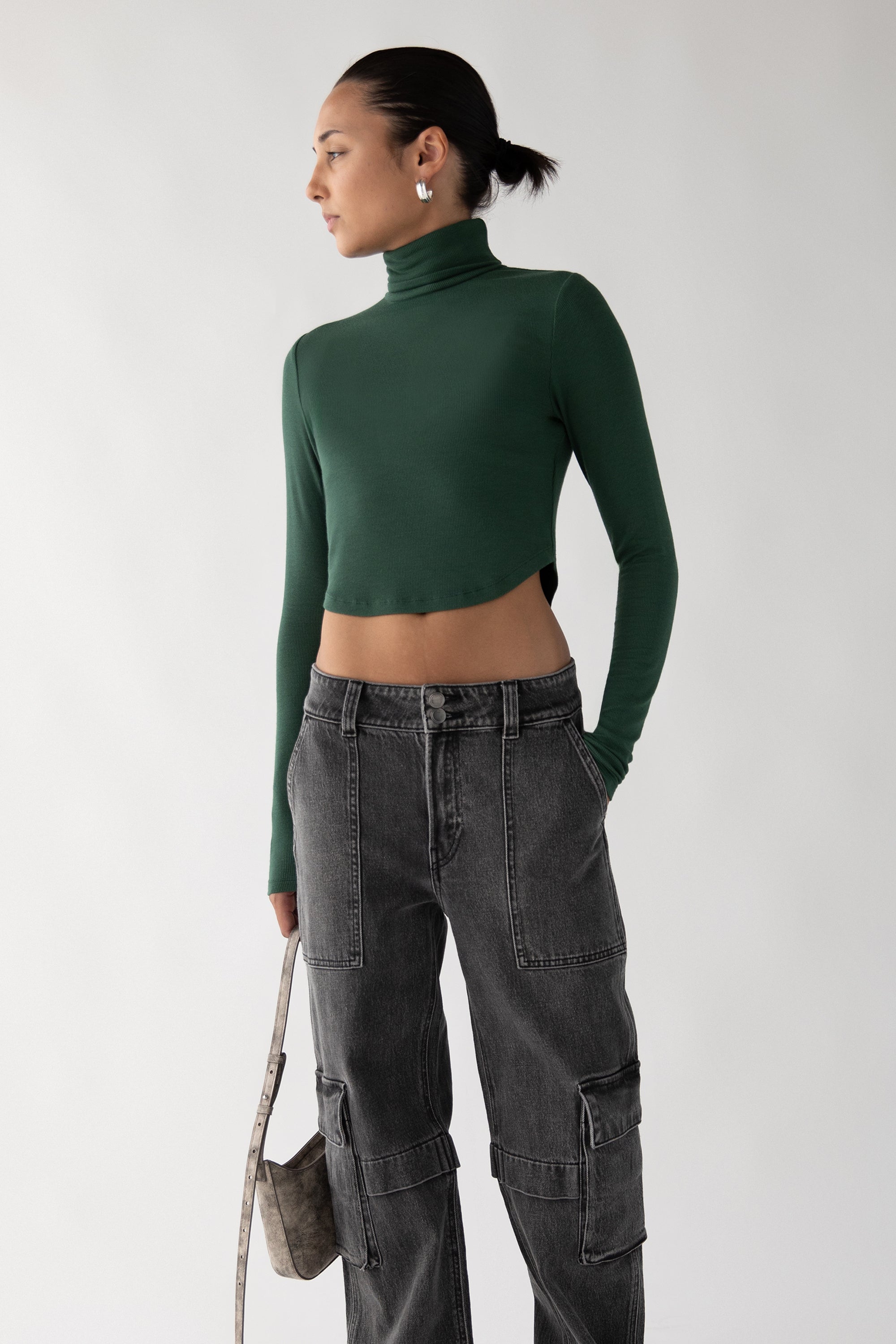 Cropped Turtleneck Top | OAK + FORT – OAK + FORT USA
