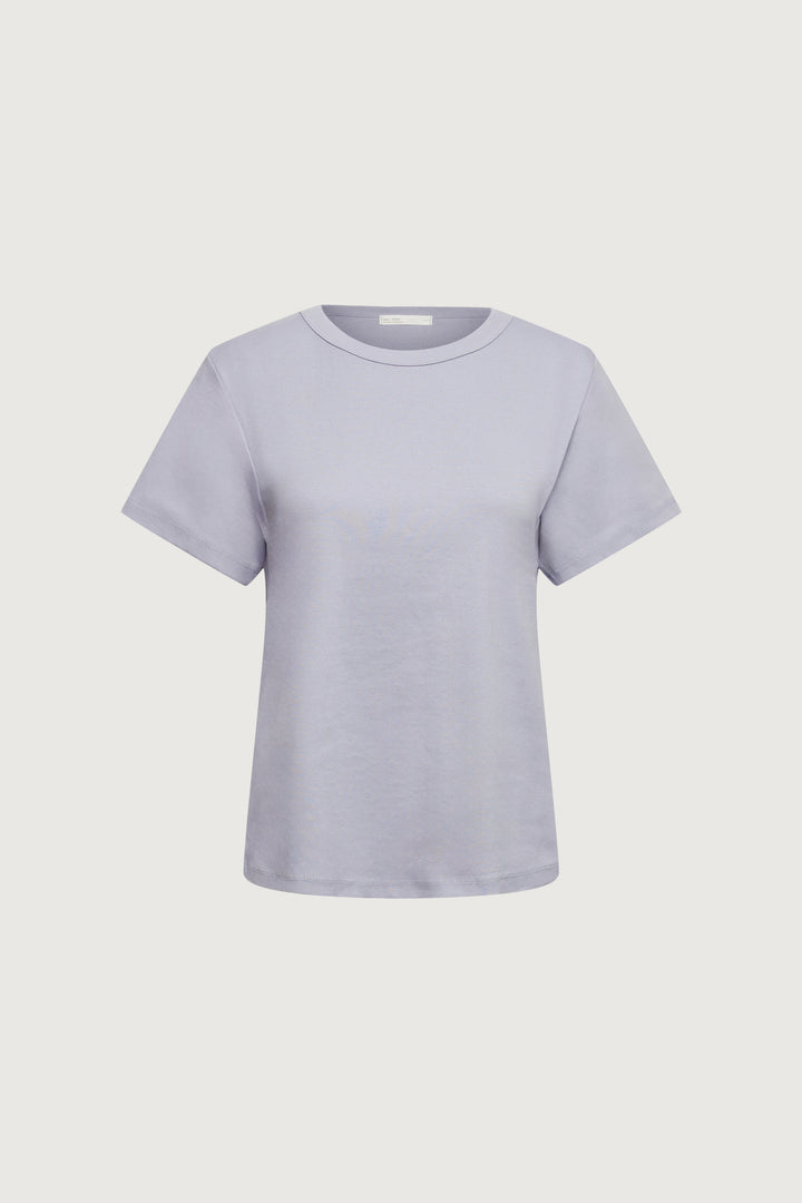 MIDWEIGHT COTTON CREWNECK T-SHIRT in Lavender — alternate angle