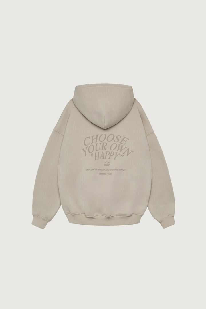 DRMERS X OAK CHOOSE YOUR OWN HAPPY HOODIE in Light Oat — alternate angle
