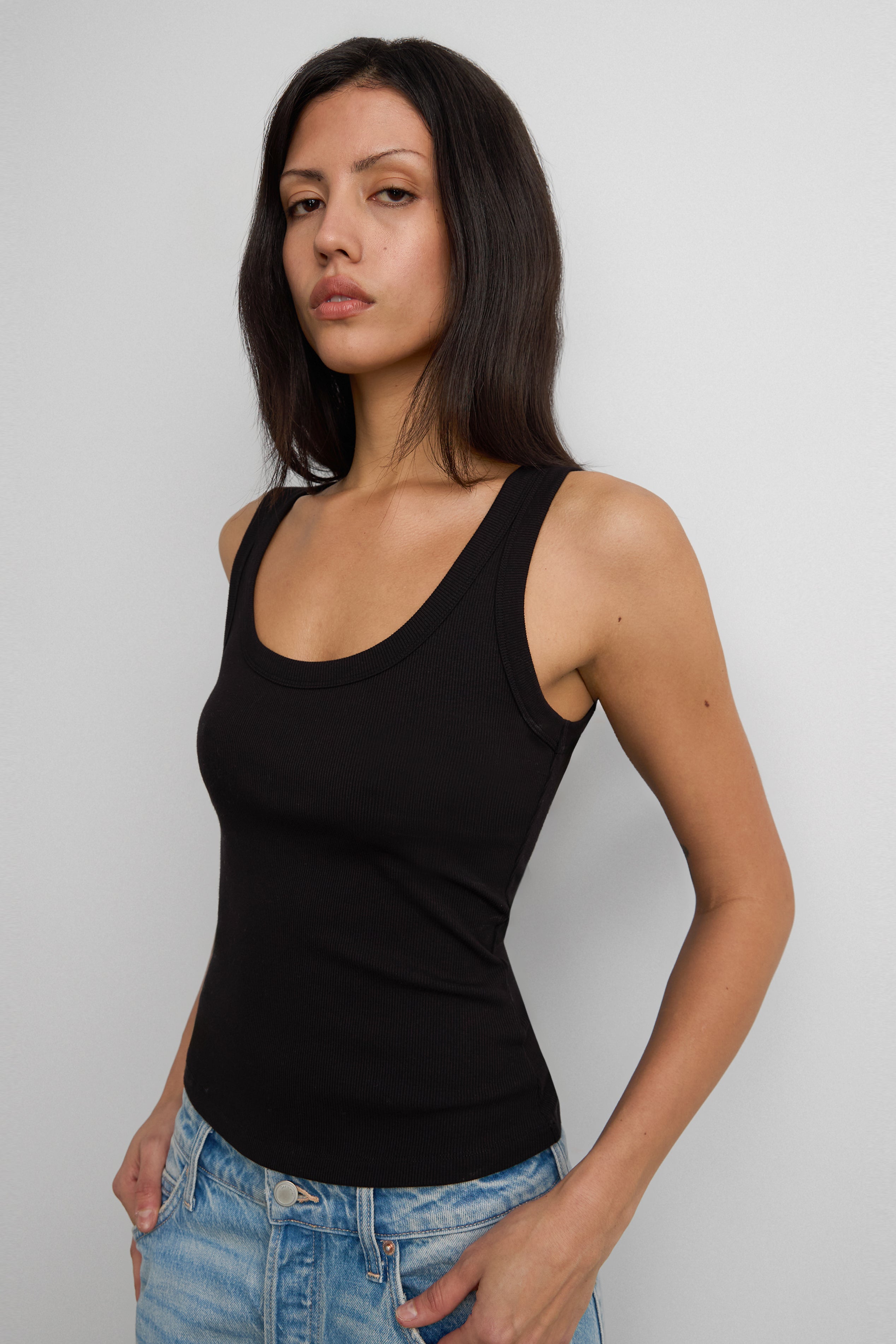 Ribbed Modal Scoop Neck Tank Top | OAK + FORT – OAK + FORT USA