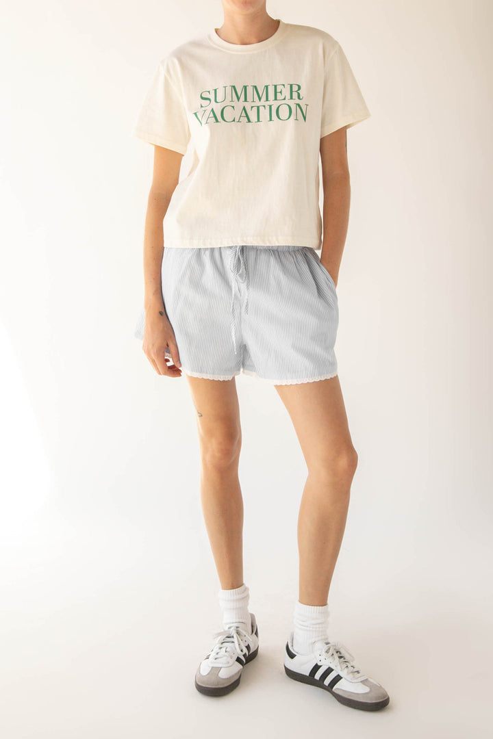 SUMMER VACATION GRAPHIC T-SHIRT in Cream — alternate angle