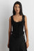 Ruffled lace tank top in black — main image