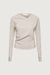 LONG SLEEVE GATHERED NECK TOP