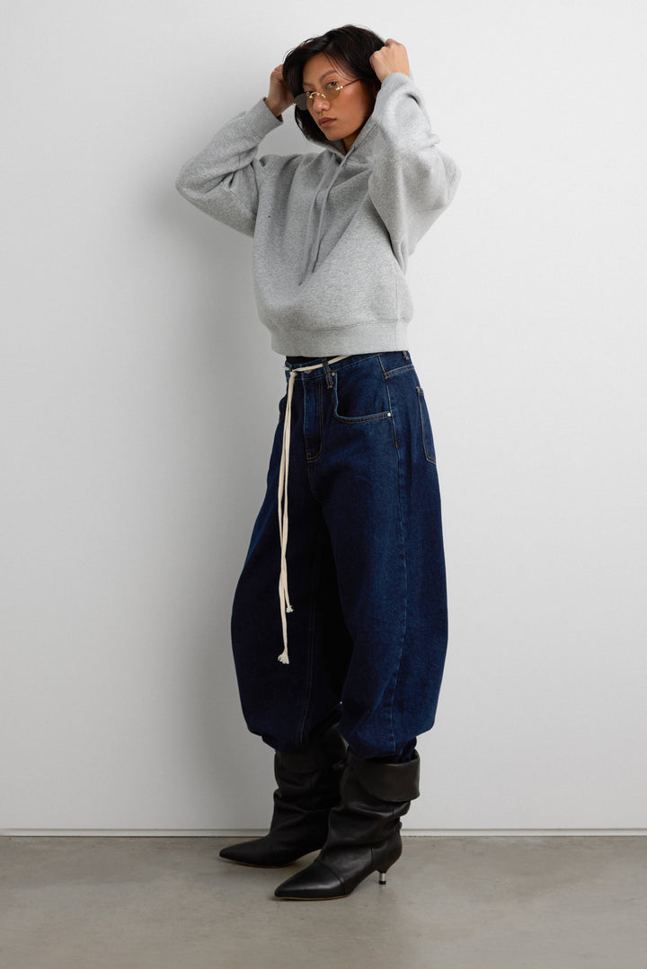 FLEECE STUDIO BOW GRAPHIC HOODIE in Medium Heather Grey — alternate angle