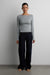 Boat neck long sleeve top in medium heather grey — main image
