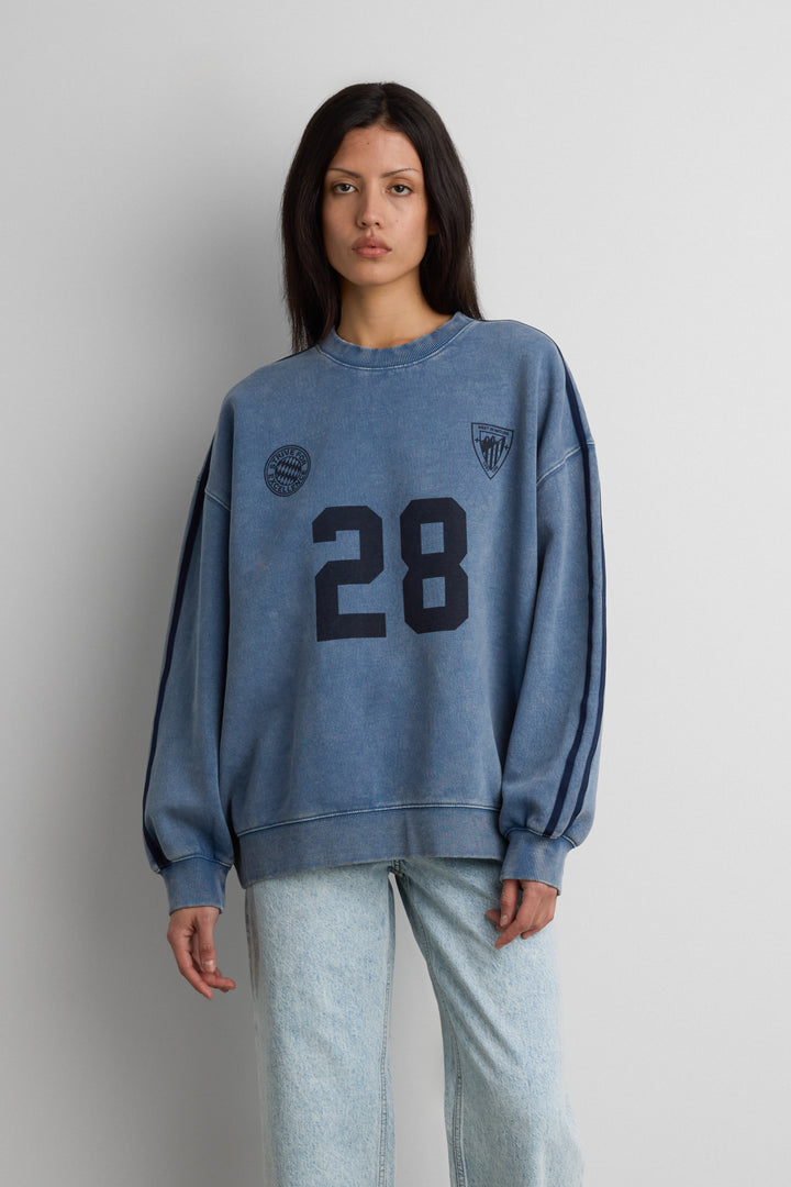 FLEECE STUDIO GRAPHIC PRINT SWEATSHIRT in GD Indigo — alternate angle