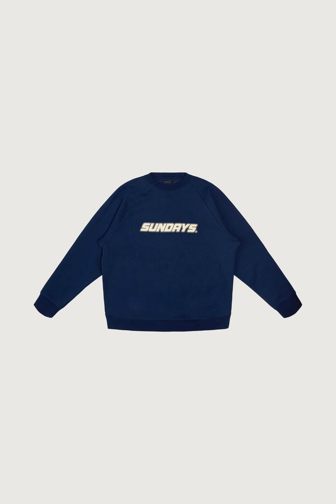 .OWT. SUNDAYS BEST ロゴ クルースウェット ネイビーL Sunday Oversized Raglan Crewneck Fleece Sweatshirt | OAK + FORT
