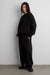 Fleece studio crewneck sweatshirt with pockets in black — main image