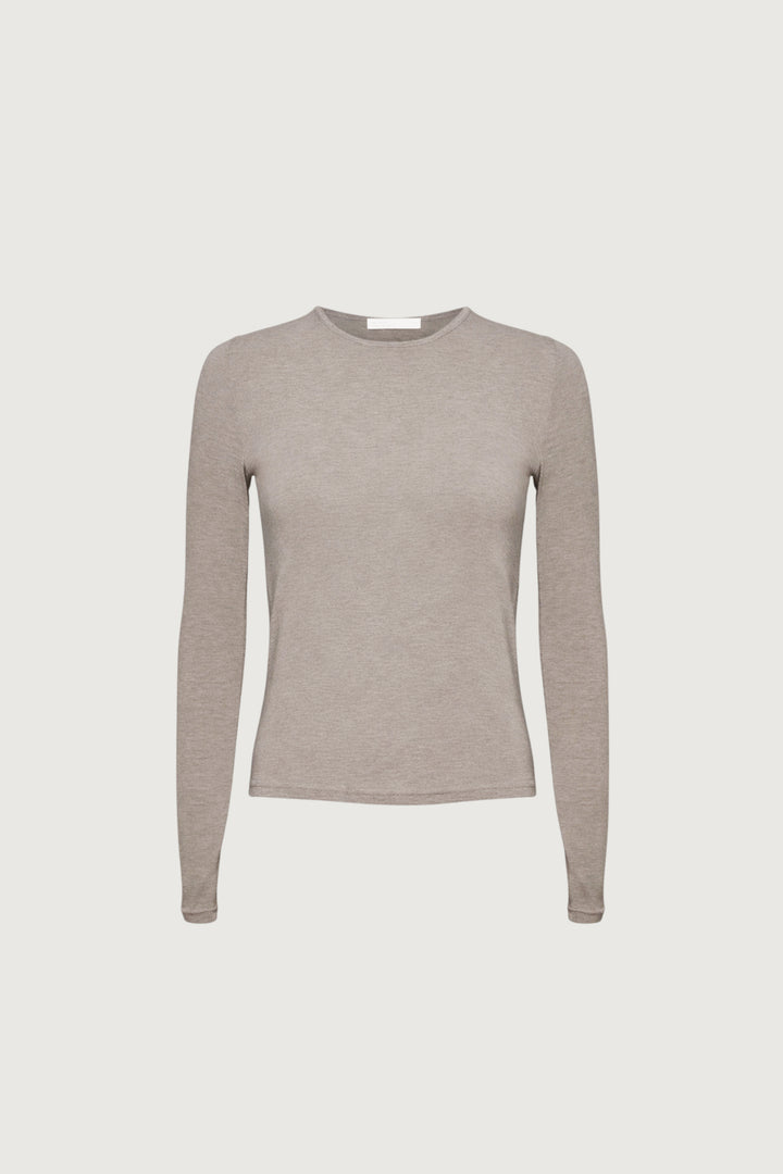 SOFT CLASSIC LONG SLEEVE TOP in Brindle — alternate angle