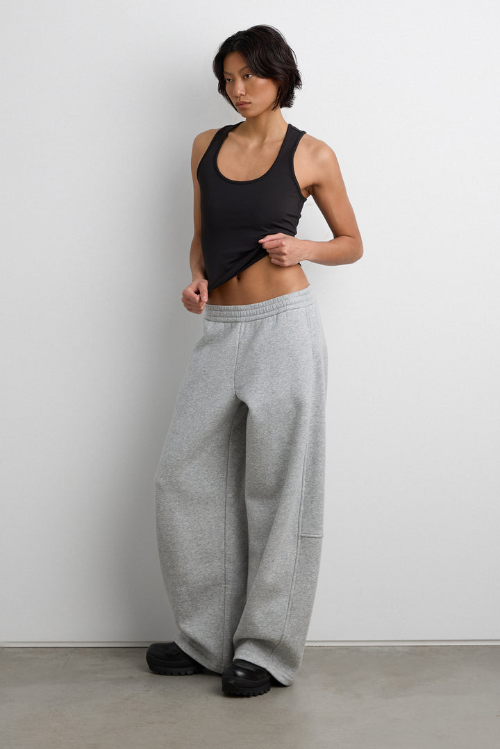 SLIM FIT SCOOP NECK TANK TOP in Black — alternate angle