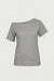 Relaxed fit off the shoulder t-shirt in medium heather grey — main image