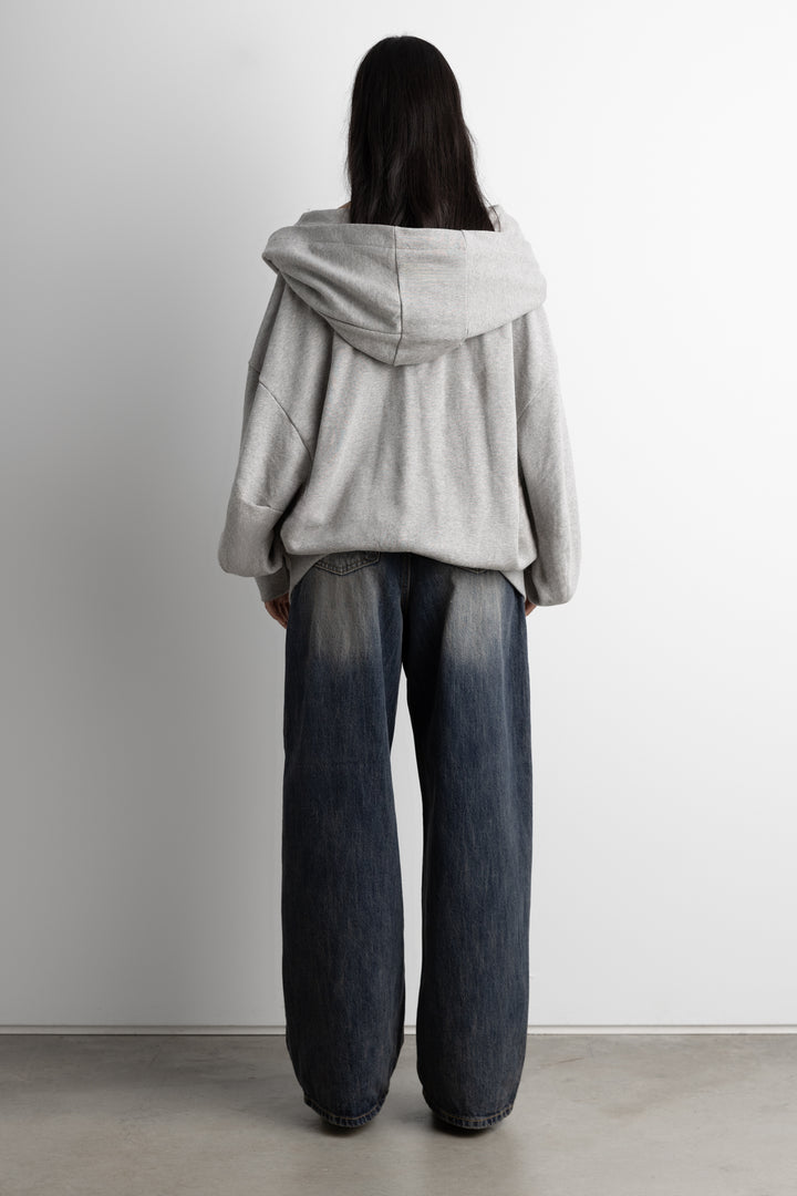 SLOUCHY OVERSIZED HOODIE in MEDIUM GREY — alternate angle