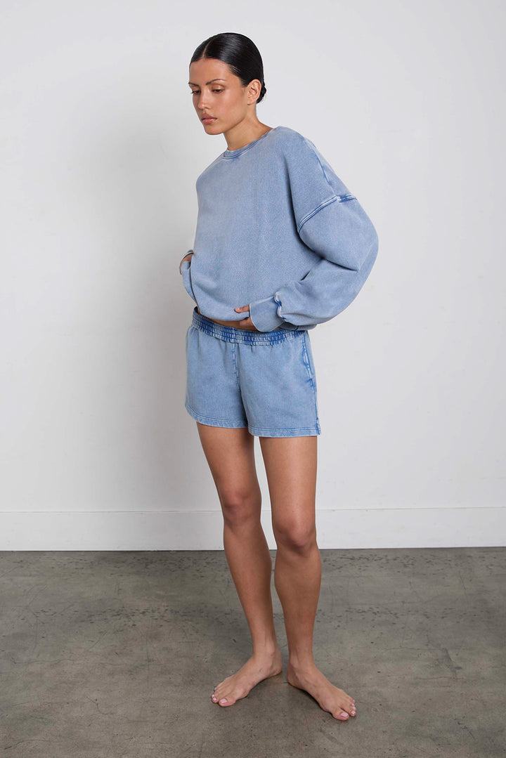 GARMENT DYED CREWNECK SWEATSHIRT in GD Blue — alternate angle