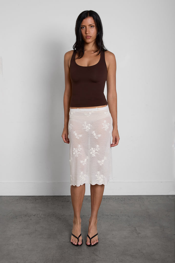 パクゴヌク着 Faded tank top with puffy Oval D Scoop Neck Cropped Tank Top | OAK + FORT – OAK + FORT USA