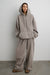 Fleece studio boyfriend hoodie in taupe grey — main image
