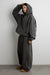 Fleece studio boyfriend track hoodie in charcoal — main image
