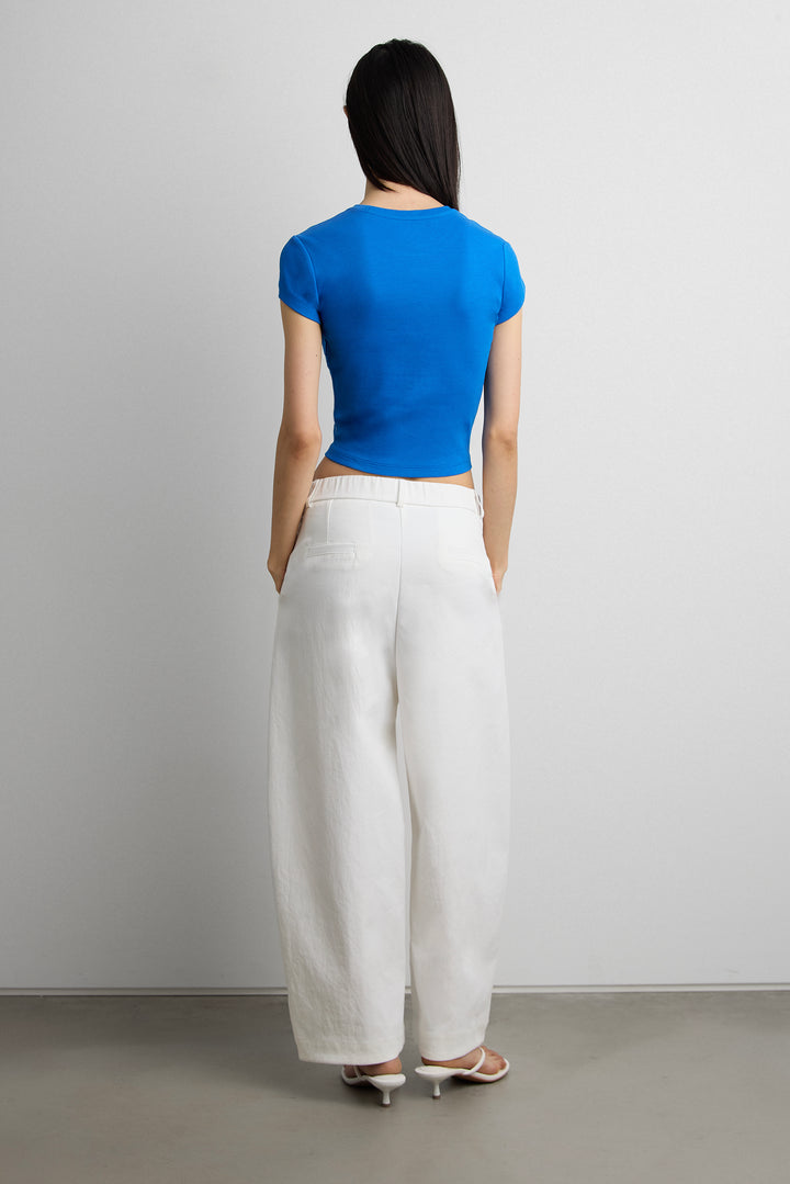 CROPPED T-SHIRT in PRINCESS BLUE — alternate angle