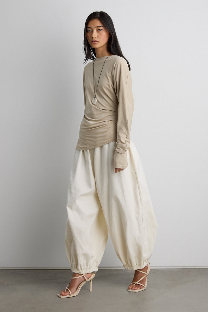 DRAPED SLOUCHY PULLOVER SHIRT