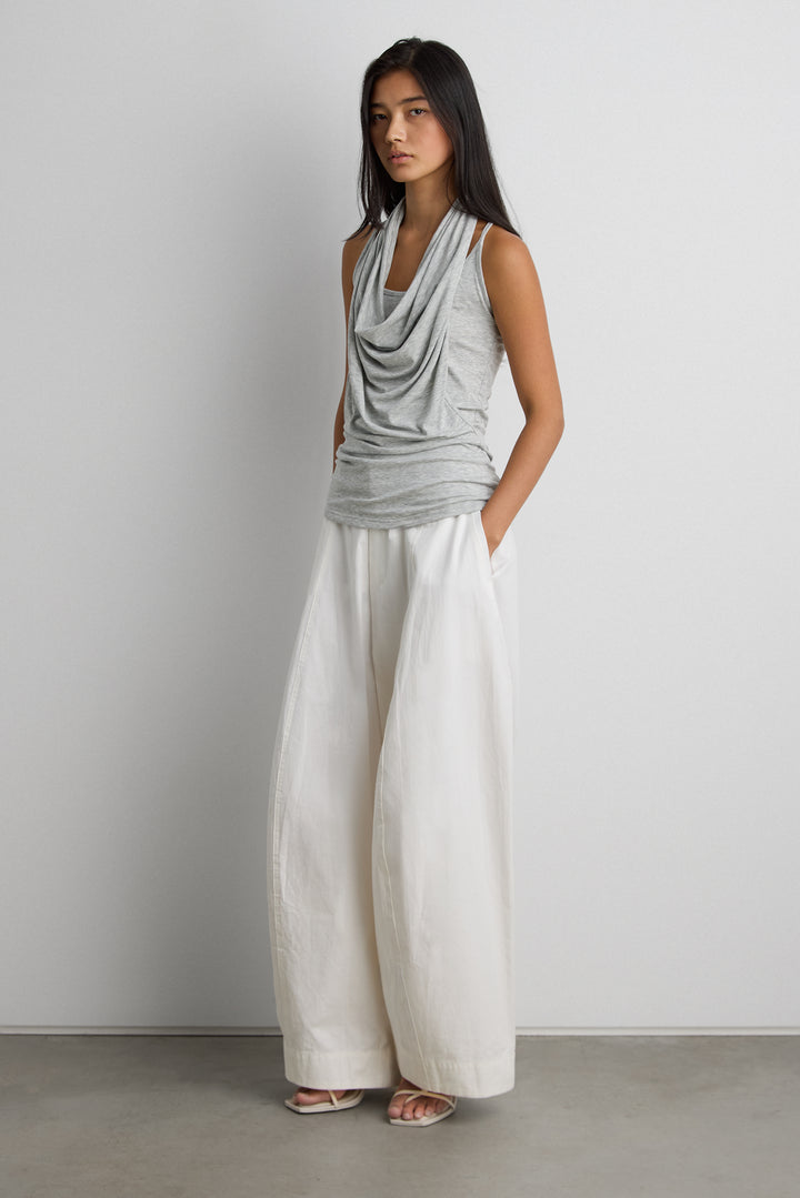 LAYERED COWL NECK TOP