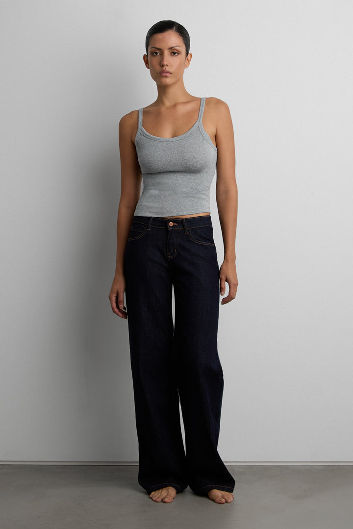 CLOUD TANK TOP in Medium Heather Grey — alternate angle