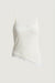 Ribbed asymmetrical lace trim tank top in ivory — main image