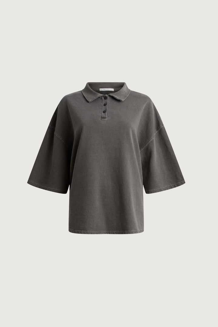 VINTAGE WASH OVERSIZED TEE in Charcoal — alternate angle