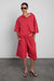 Vintage wash oversized tee in red — main image