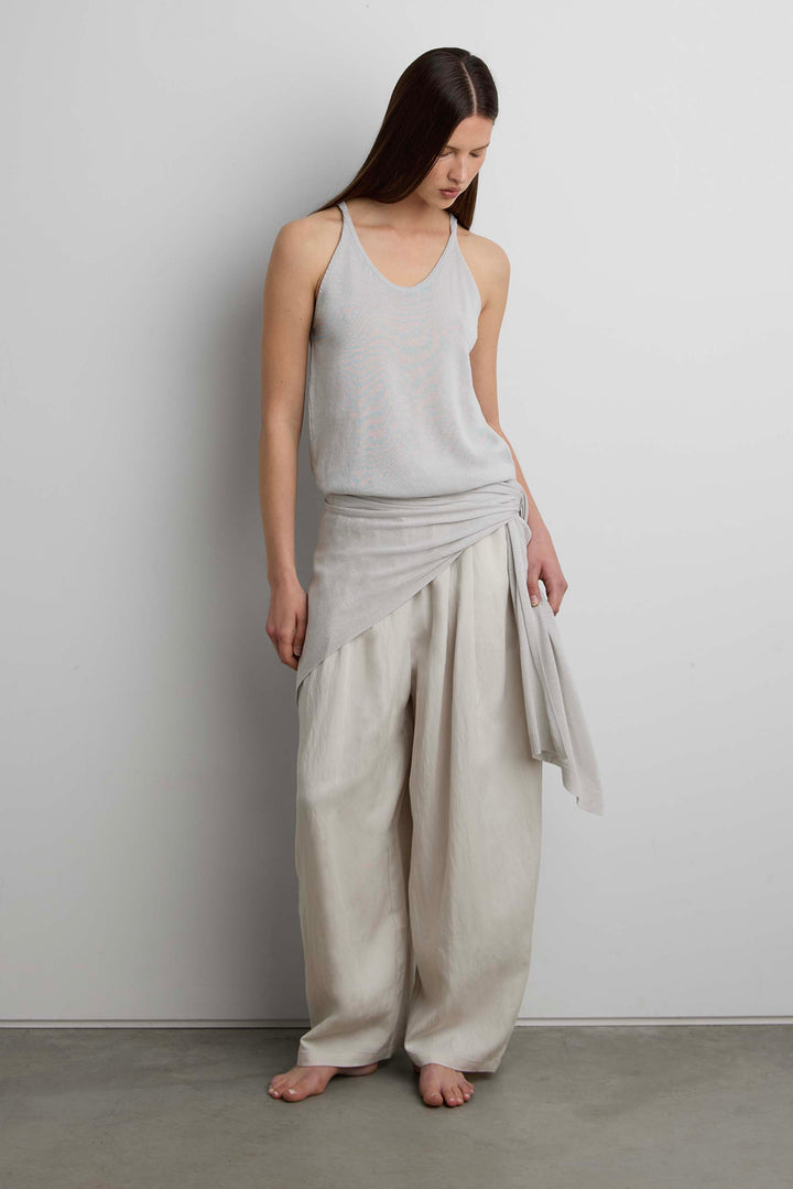 SCOOP NECK TEXTURED TANK TOP in Gray — alternate angle