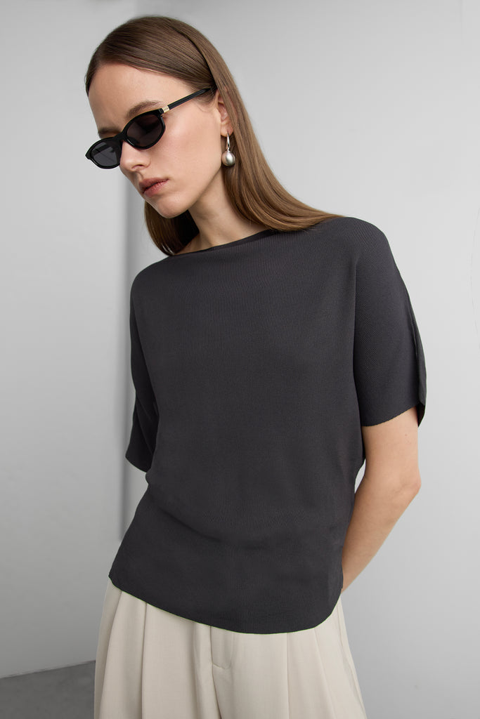 Knit Boat Neck Top | OAK + FORT – OAK + FORT USA