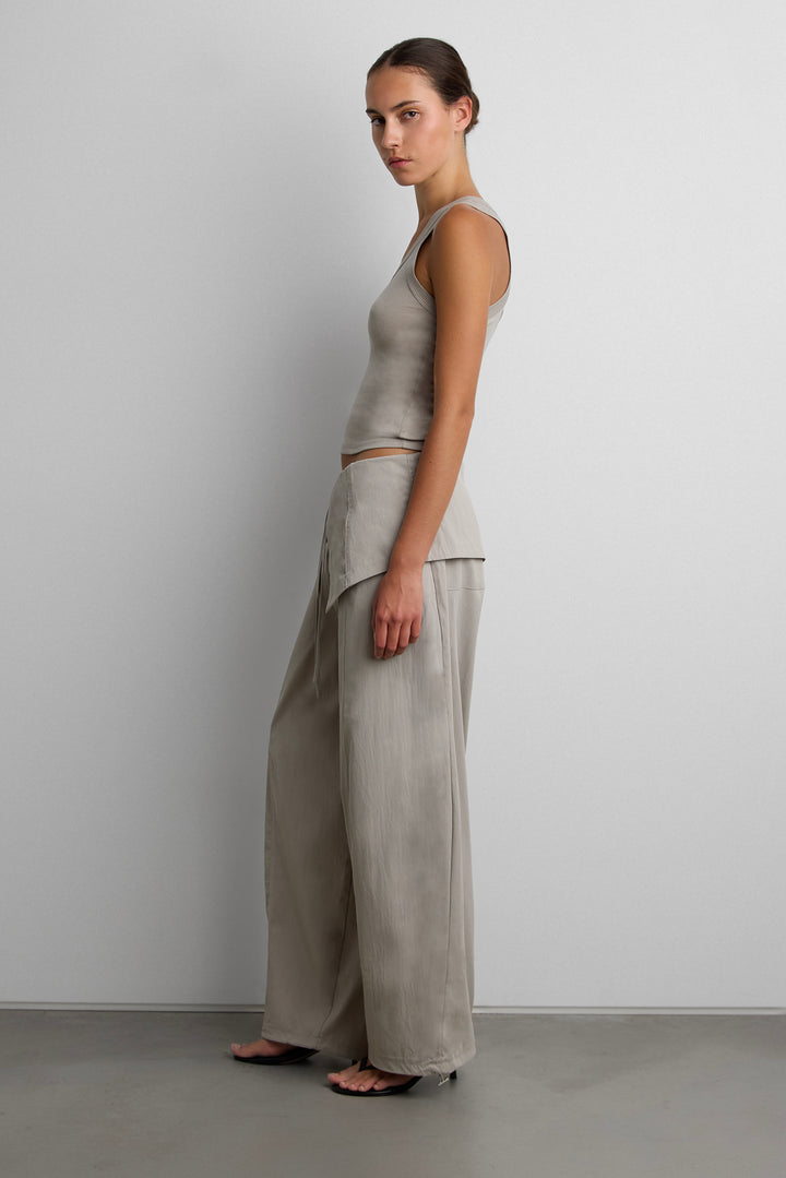 SCOOP NECK TANK TOP in Gray — alternate angle