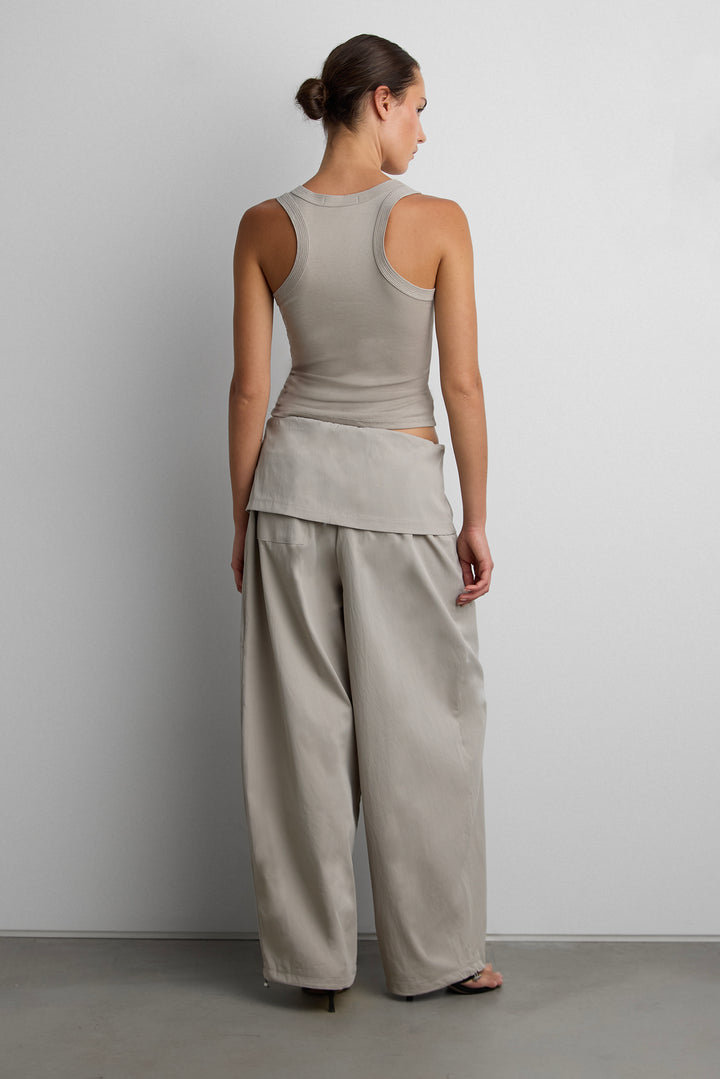 SCOOP NECK TANK TOP in Gray — alternate angle