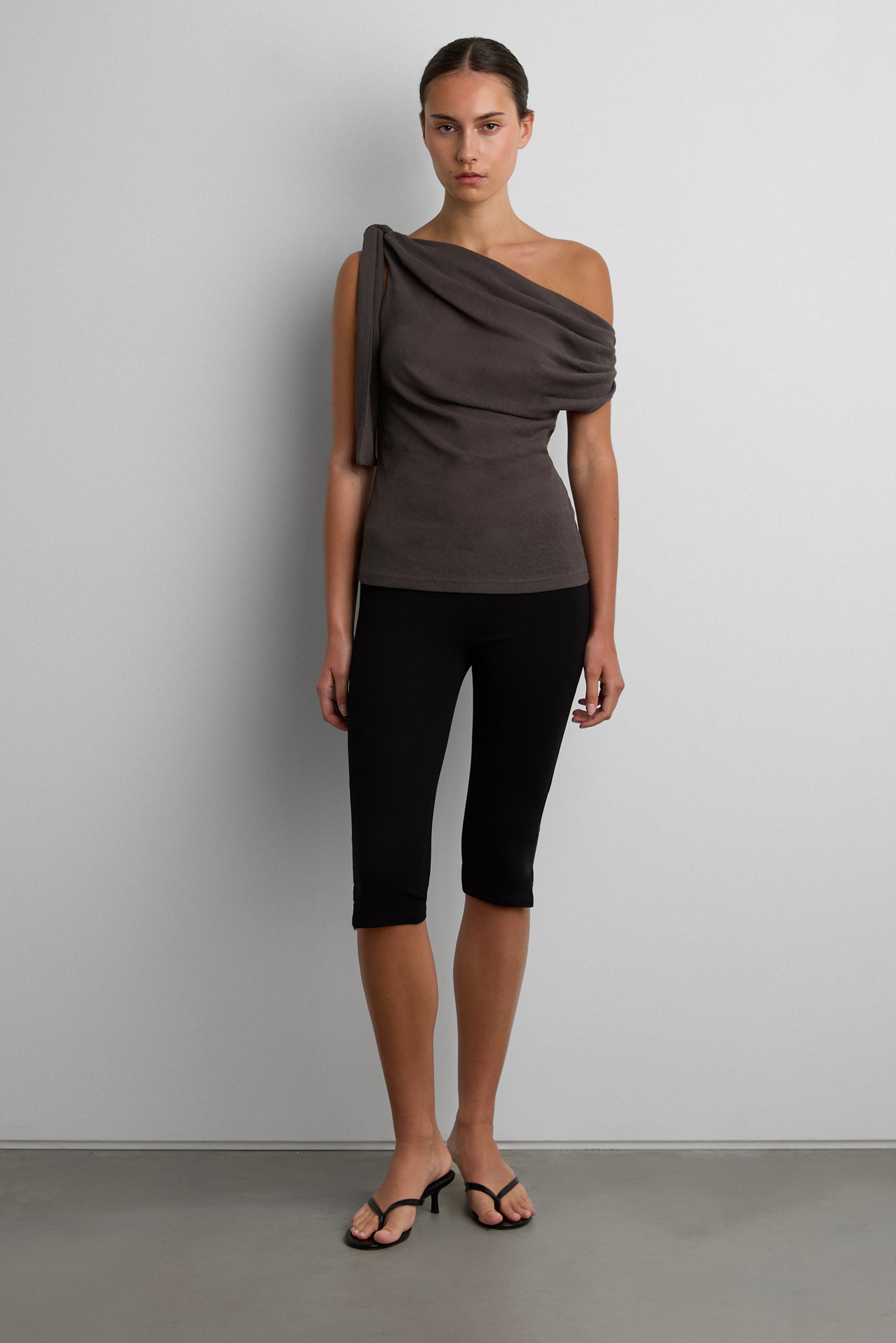 Asymmetrical Shirred Off-Shoulder Top | OAK + FORT – OAK + FORT USA