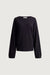 Long sleeve knit t-shirt in black — main image