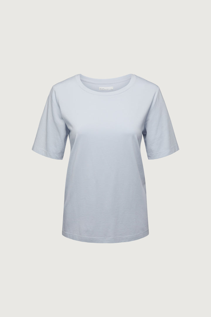 COTTON MODAL CREWNECK T-SHIRT in Grey Dawn — alternate angle
