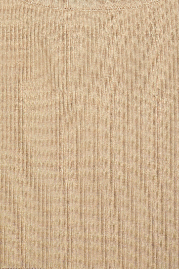 SQUARE NECK TOP in Dark Beige — alternate angle