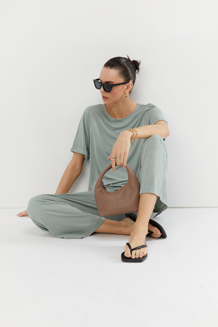 BOAT NECK TOP in Slate Gray — alternate angle