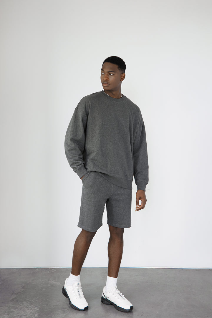 CREWNECK SWEATSHIRT in Heather Charcoal — alternate angle