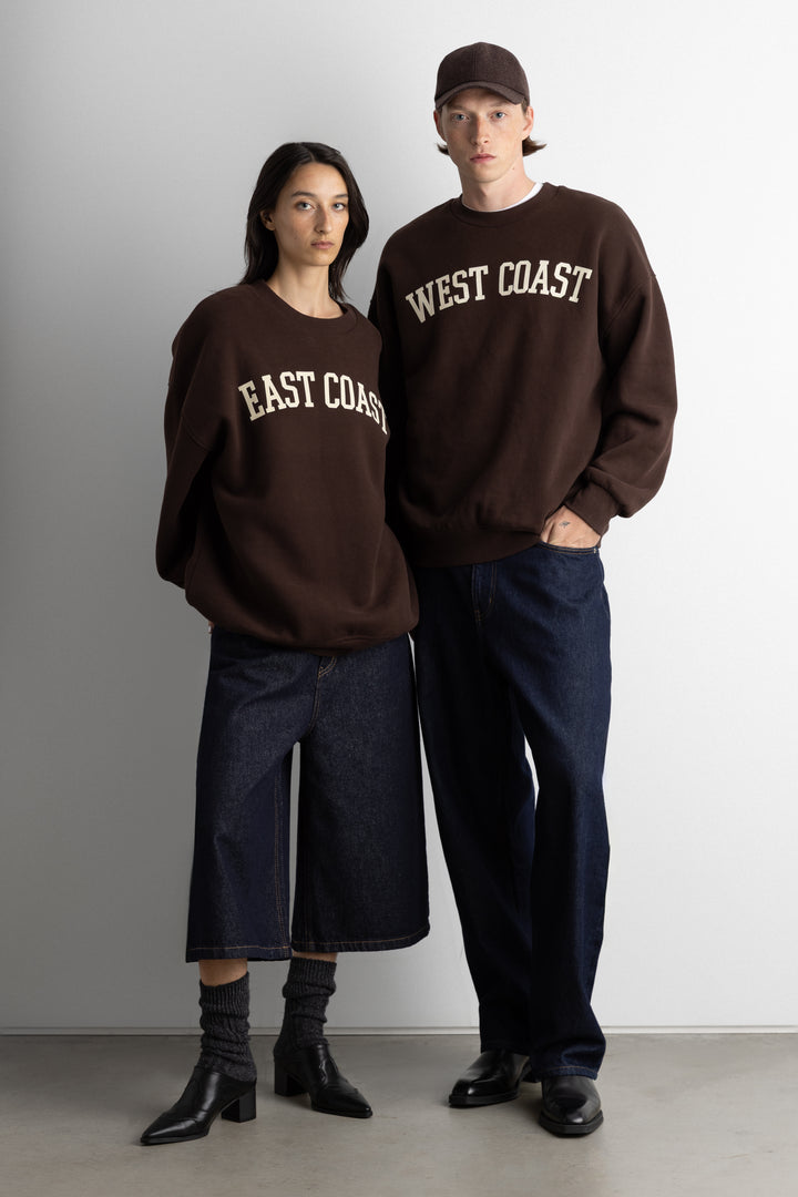 OVERSIZED GRAPHIC SWEATSHIRT in COFFEE BEAN E — alternate angle