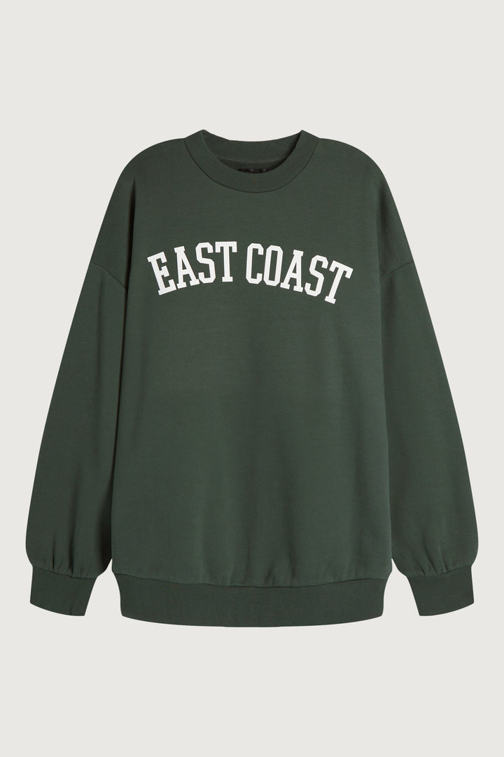 OVERSIZED GRAPHIC SWEATSHIRT in Deep Green E — alternate angle