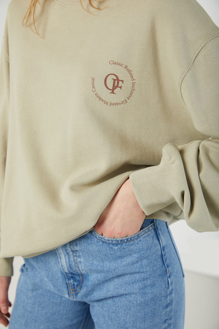 LOGO GRAPHIC SWEATSHIRT in Moss Gray Graphic — alternate angle