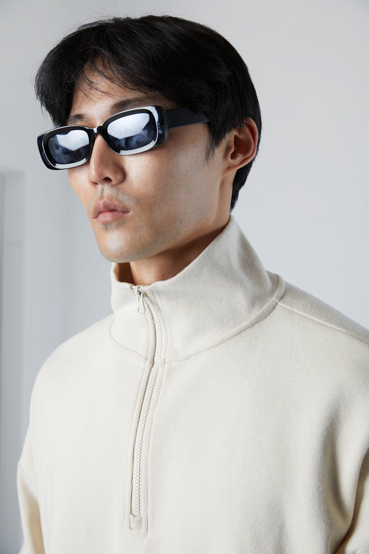 QUARTER ZIP PULLOVER in Oatmeal — alternate angle