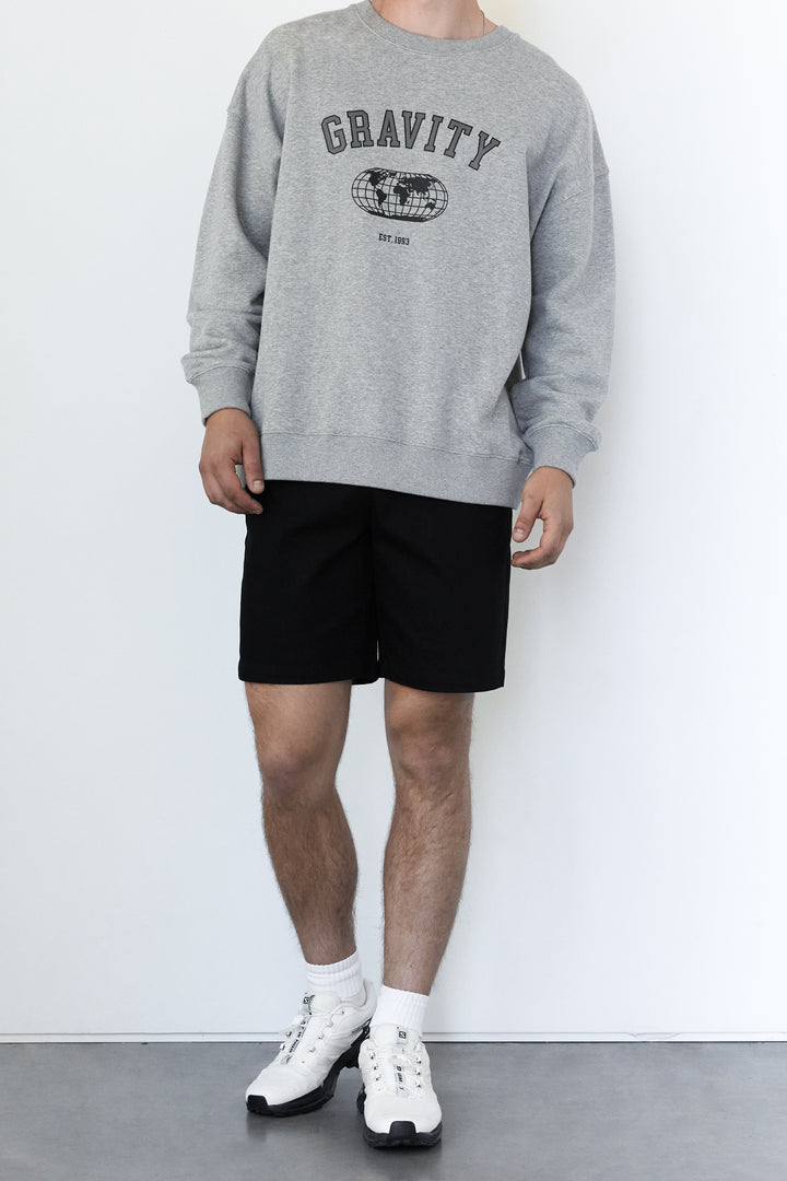 GRAPHIC SWEATSHIRT in Dark Heather Grey — alternate angle