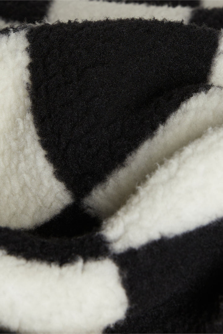 CHECKERED SHERPA CREWNECK SWEATSHIRT in Black Checker — alternate angle