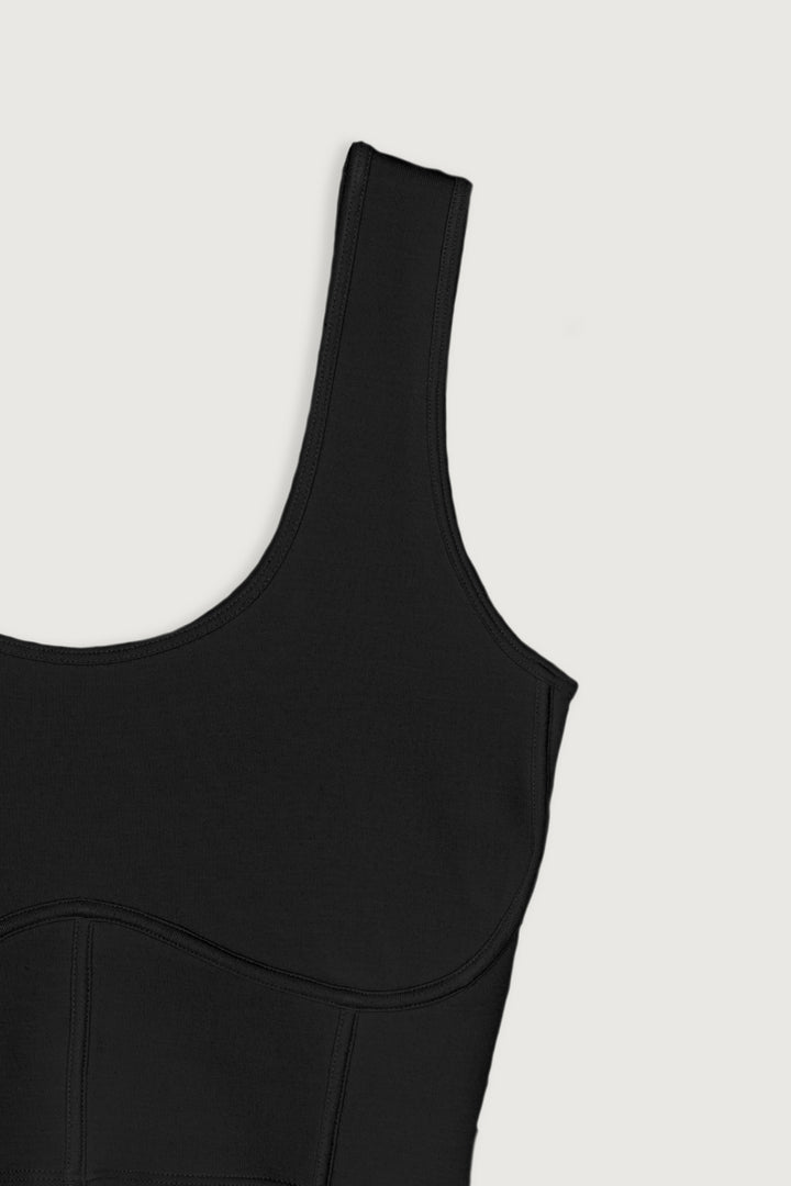 CORSET TANK in Black — alternate angle