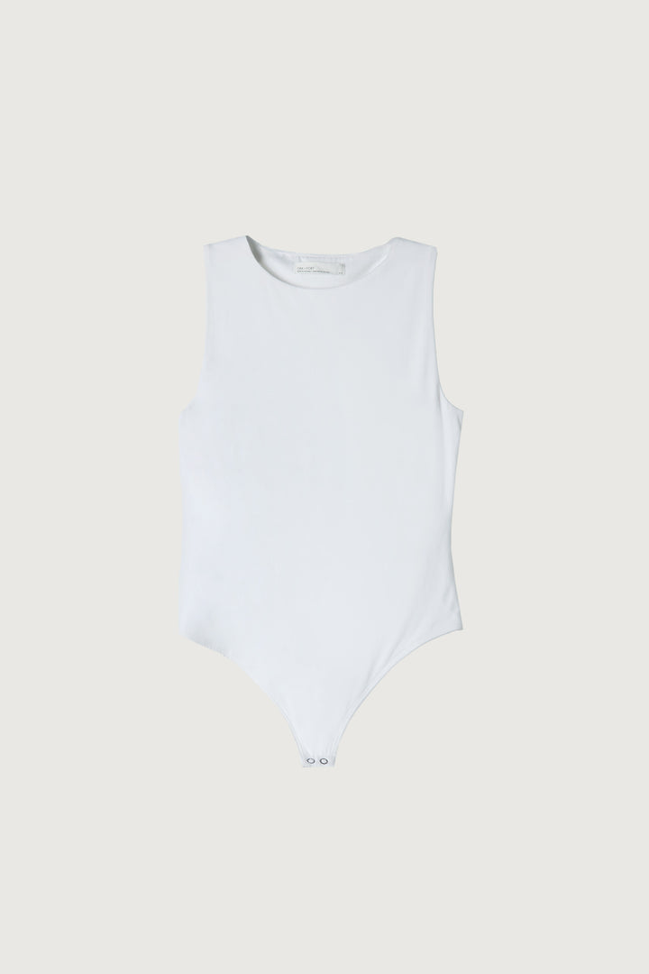 HIGH NECK BODYSUIT in White — alternate angle