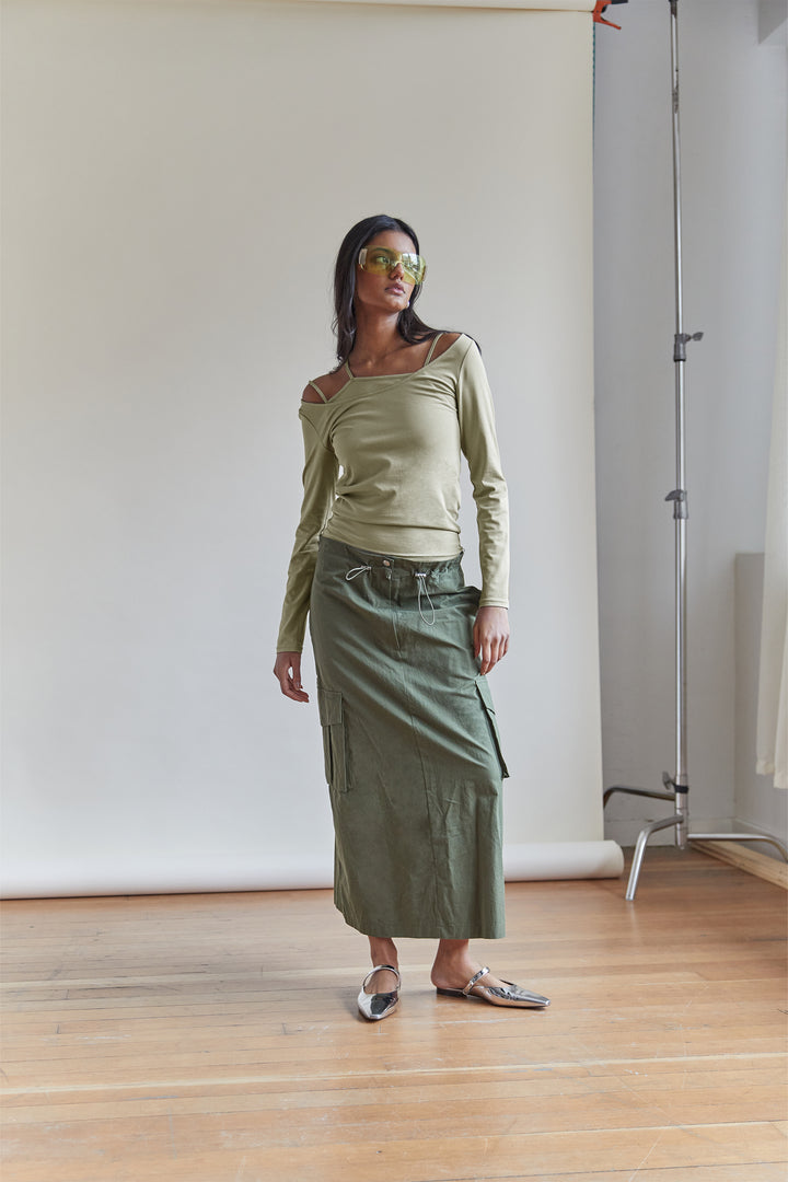SCOOP NECK TOP in Elm — alternate angle