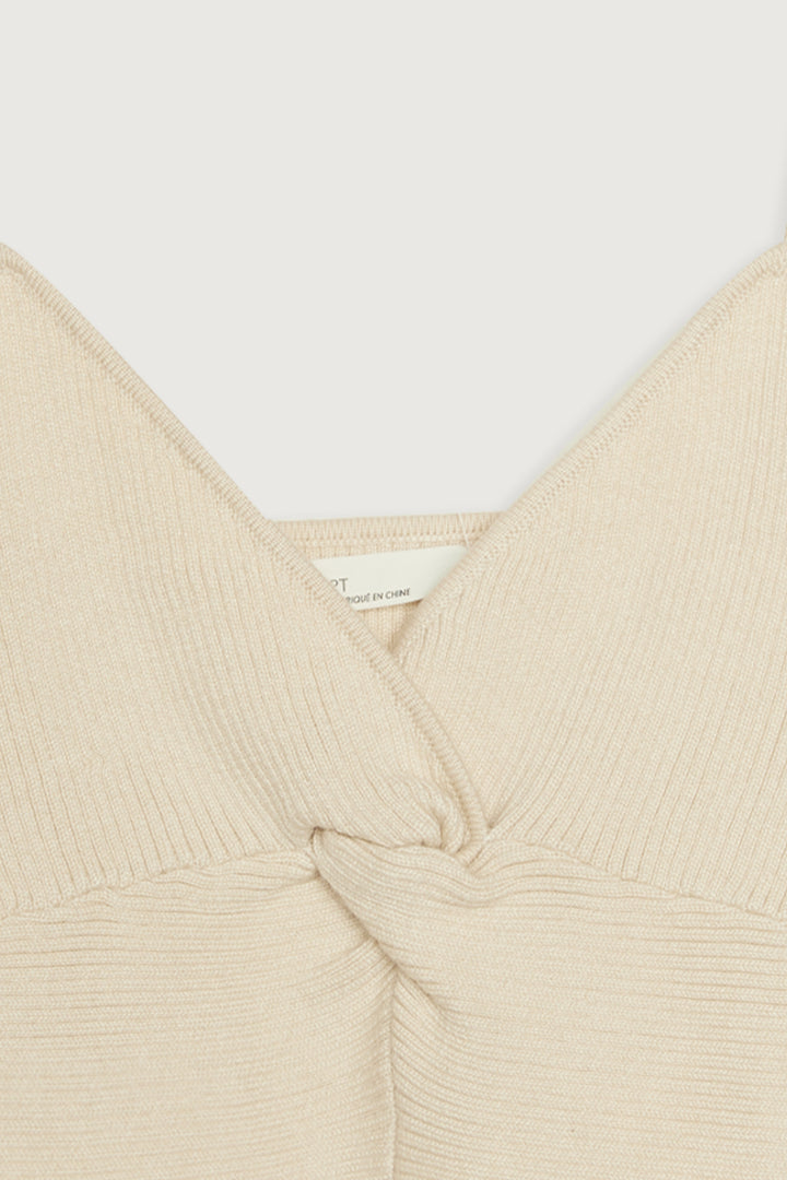 TWIST FRONT TANK in Cream — alternate angle