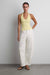 Ribbed knit halter tank top in lemonade — main image