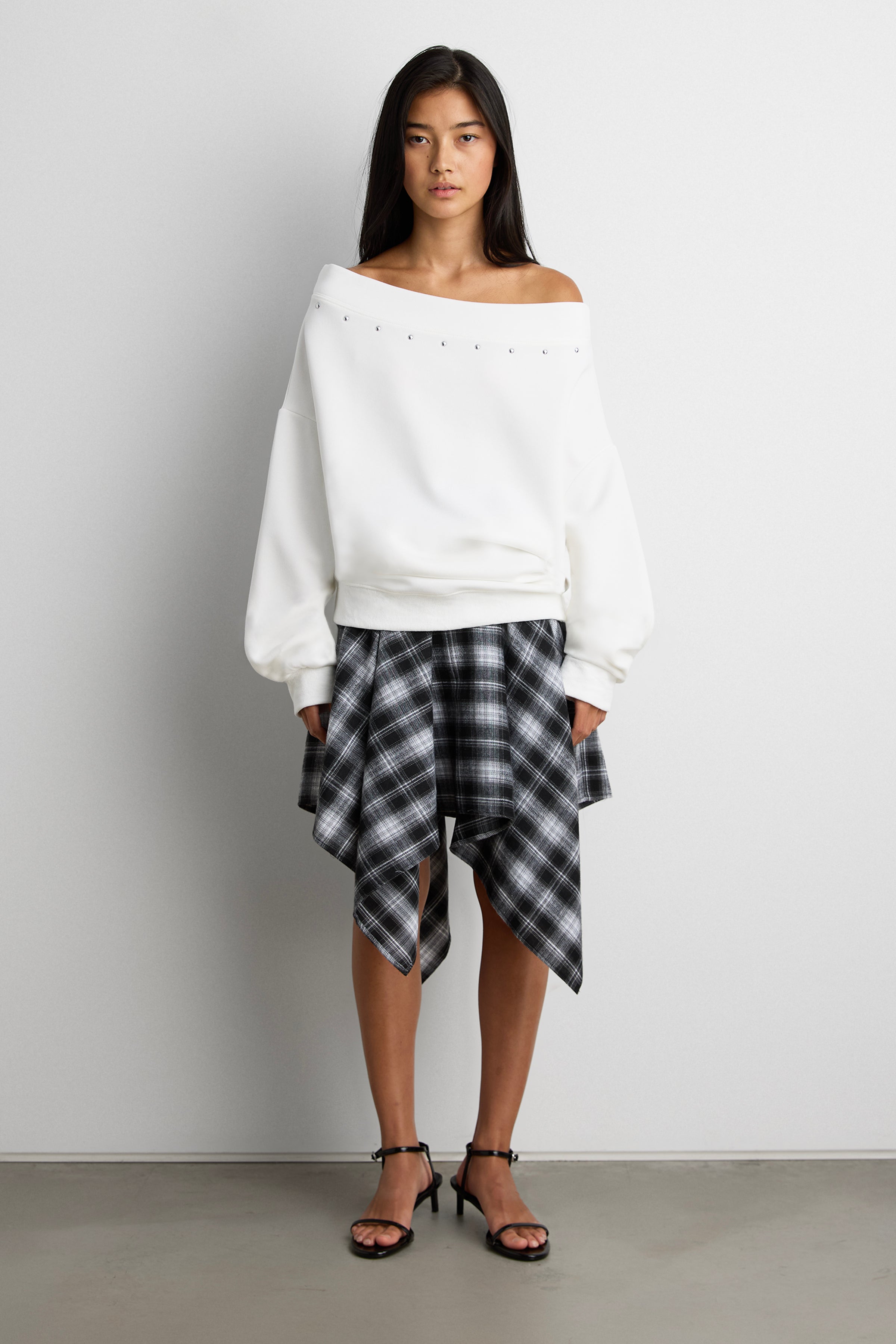 Relaxed Studded Off Shoulder Top | OAK + FORT – OAK + FORT USA